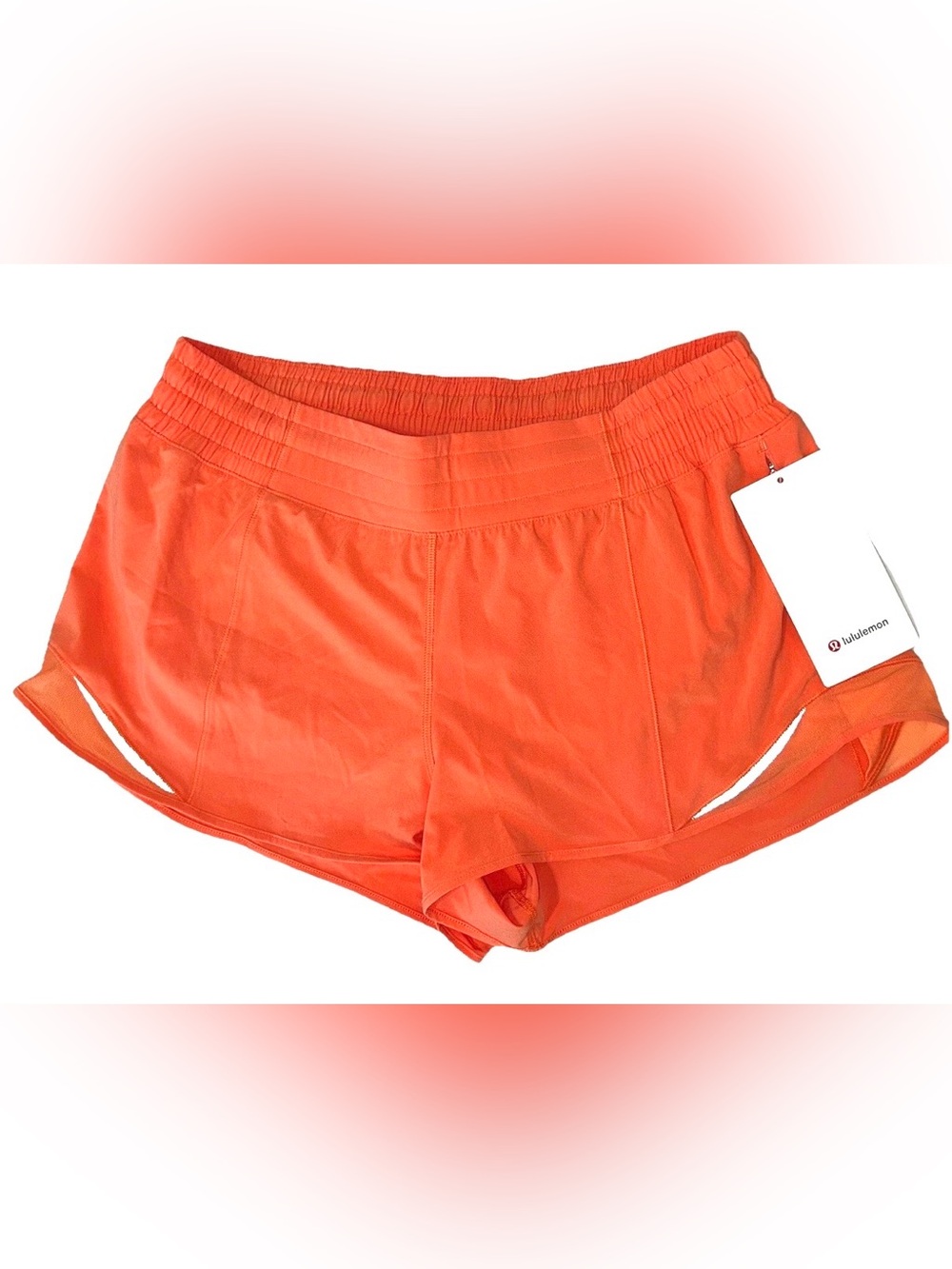 NWT LULULEMON SIZE 12 HOTTY HOT HIGH RISE 2.5”L AUTHENTIC FULLY LINED CORAL KISS